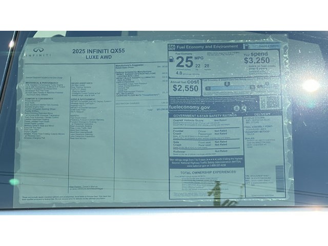 2025 INFINITI QX55 LUXE LUXE AWD Intercooled Turbo Premium Unleaded I-4 2.0 L/122 [11]
