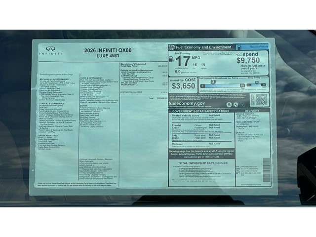 2026 INFINITI QX80 LUXE LUXE AWD Twin Turbo Premium Unleaded V-6 3.5 L/213 [12]