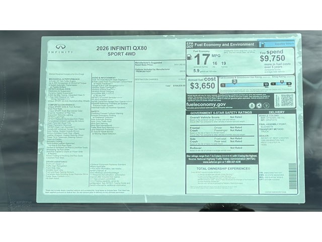 2026 INFINITI QX80 SPORT SPORT AWD Twin Turbo Premium Unleaded V-6 3.5 L/213 [12]