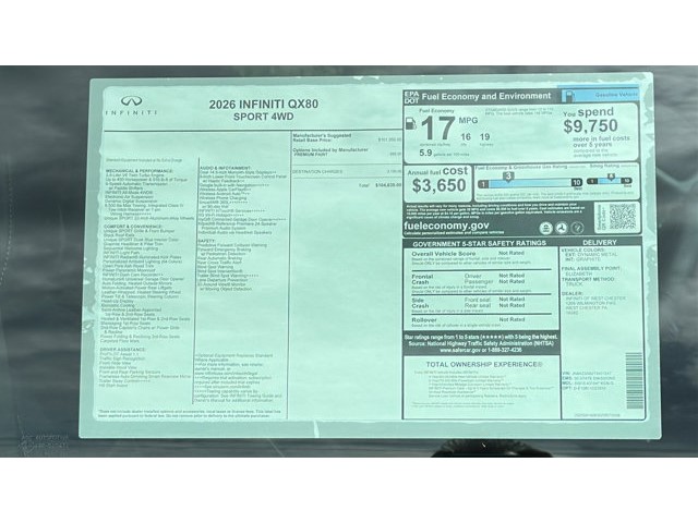2026 INFINITI QX80 SPORT SPORT AWD Twin Turbo Premium Unleaded V-6 3.5 L/213 [12]