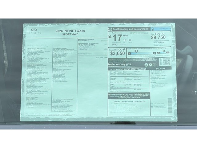 2026 INFINITI QX80 SPORT SPORT AWD Twin Turbo Premium Unleaded V-6 3.5 L/213 [12]