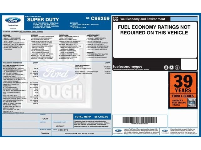 2016 Ford Super Duty F-350 SRW Lariat  Intercooled Turbo Diesel V-8 6.7 L/406 [0]